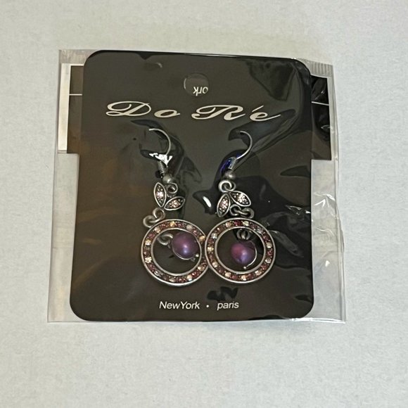 WHISPERS COLLECTION- Purple Circle Womens Earrings - Picture 1 of 1